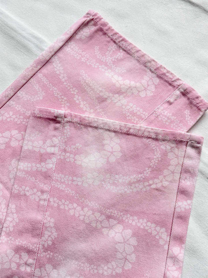 C 25 New Camellia logo positioning print fashion denim pants
