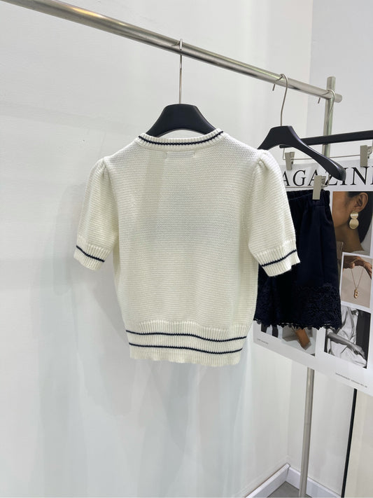 D 25 Star knitted short-sleeved top