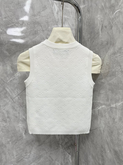 L 25 Early Spring New Round Neck Letter Logo Embroidery Knitted Vest