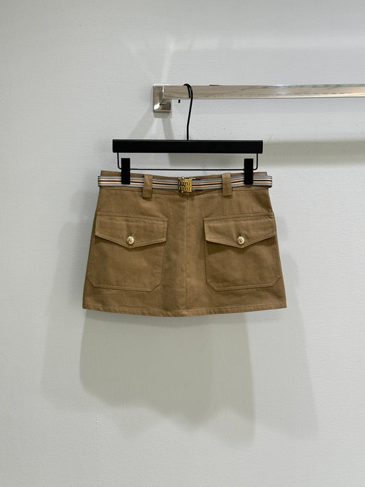 M 25SS Early Spring Work Pocket Belt Skirt