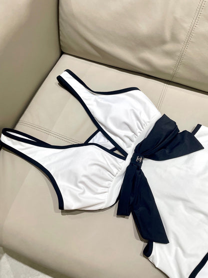 C 25 One-piece bow swimsuit