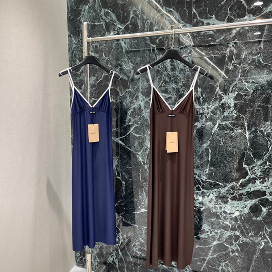 M 25 Early Fall New Slim-fitting contrasting color suspender skirt