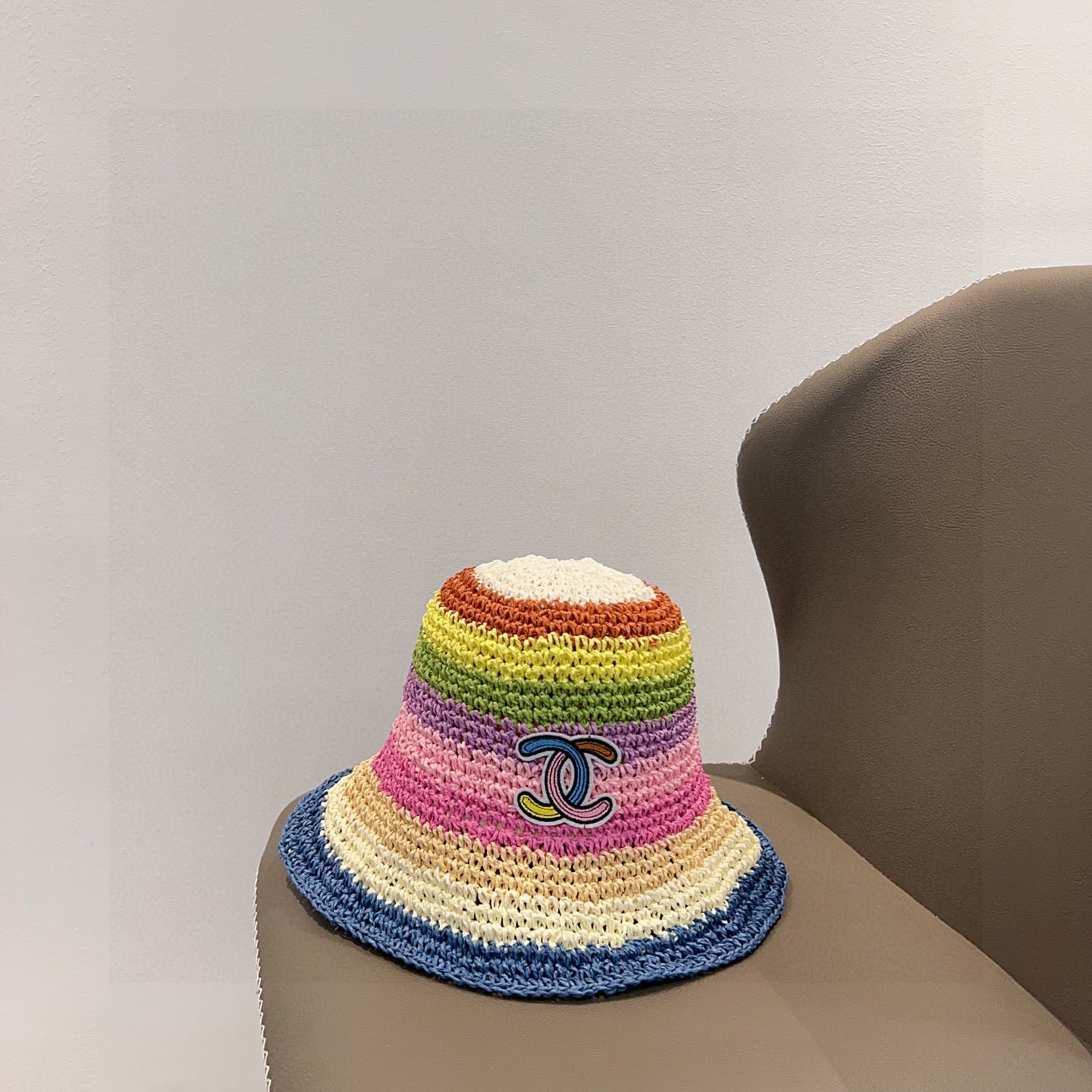 2025 Summer New Rainbow Braided Bucket Hat