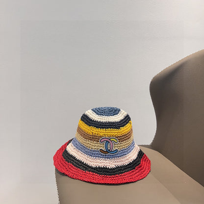 2025 Summer New Rainbow Braided Bucket Hat