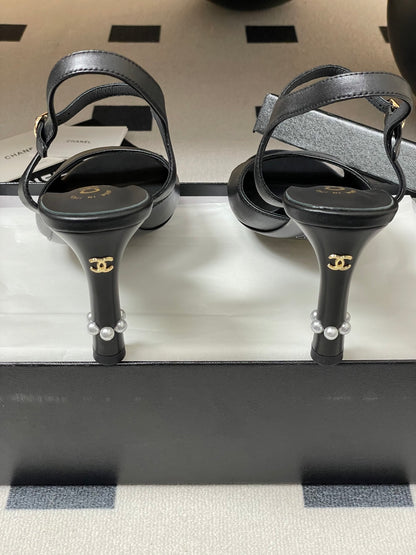 25s Spring and Summer New High Heels Buckle Pearl Heels
