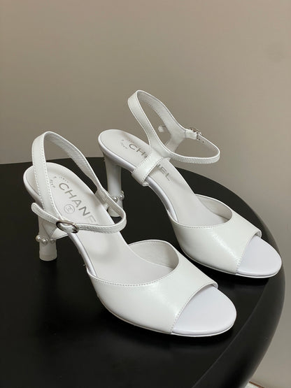 25s Spring and Summer New High Heels Buckle Pearl Heels