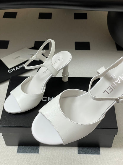 25s Spring and Summer New High Heels Buckle Pearl Heels