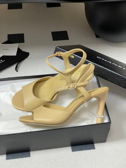 25s Spring and Summer New High Heels Buckle Pearl Heels
