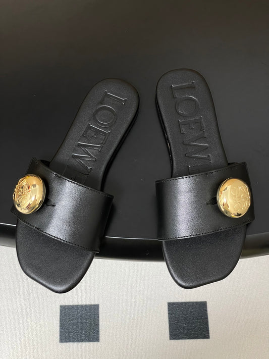 25ss Spring and Summer New Small Golden Ball Slippers