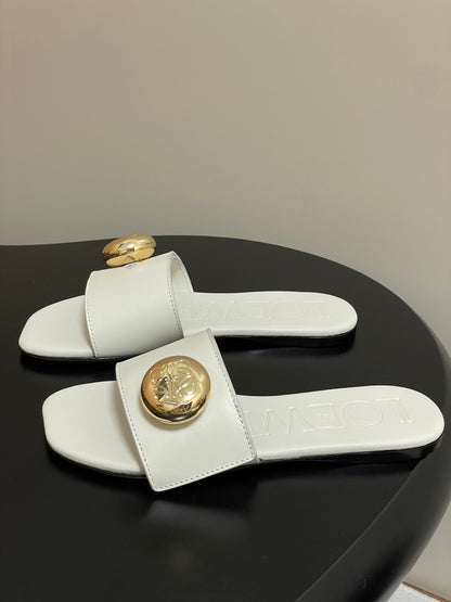 25ss Spring and Summer New Small Golden Ball Slippers