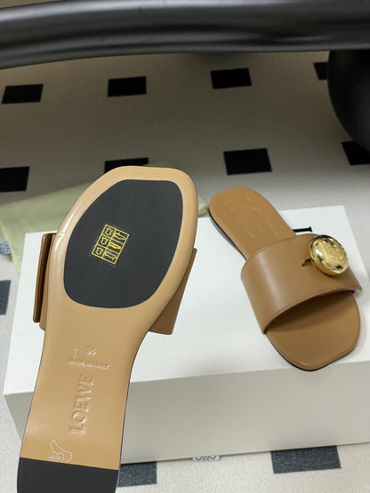 25ss Spring and Summer New Small Golden Ball Slippers