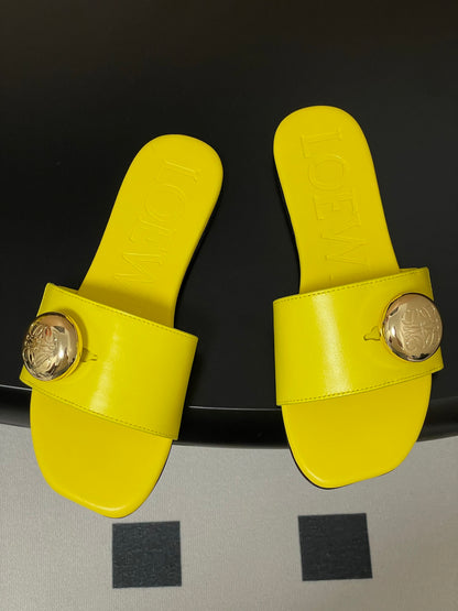 25ss Spring and Summer New Small Golden Ball Slippers