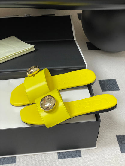 25ss Spring and Summer New Small Golden Ball Slippers