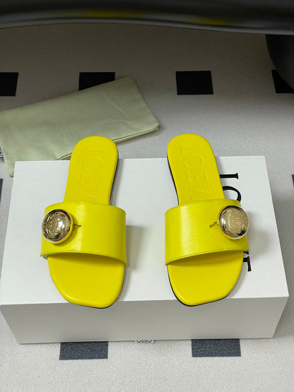 25ss Spring and Summer New Small Golden Ball Slippers