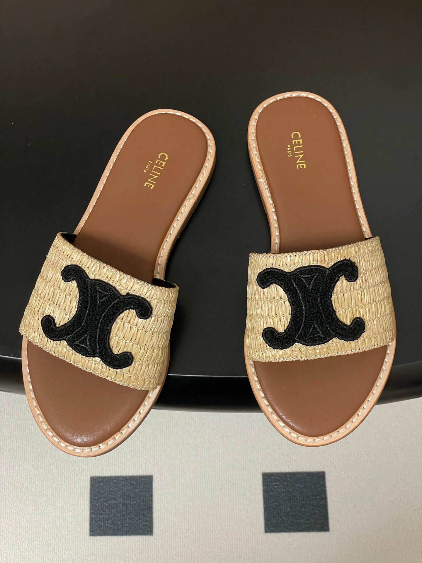 25ss Spring and Summer New Retro Straw Slippers