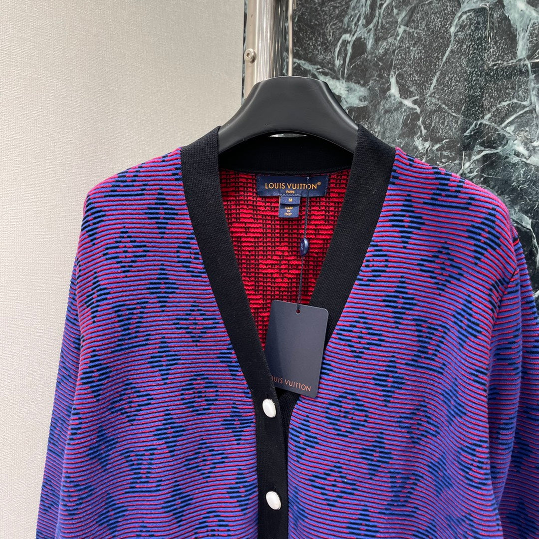 L 25 Early Fall New V-neck Jacquard Knit Cardigan
