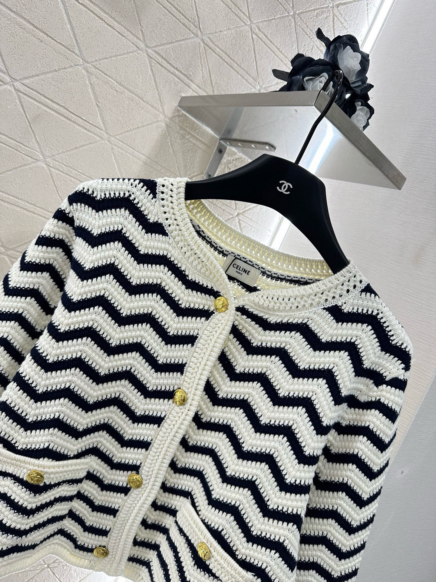 2025 Autumn New Striped Knitted Cardigan Short Skirt Set