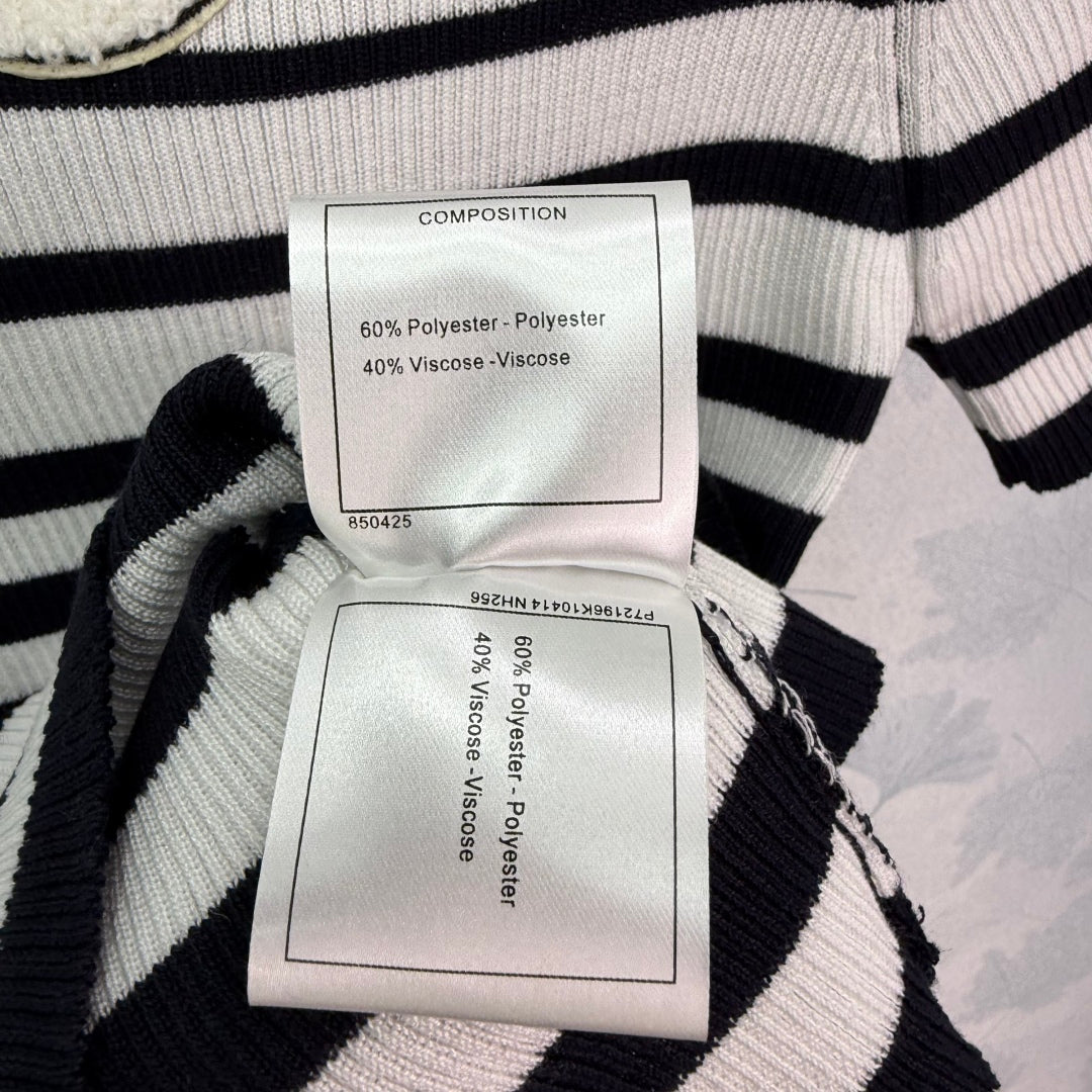 2025 Early Autumn New Ribbon Knitted Striped Short Sleeves
