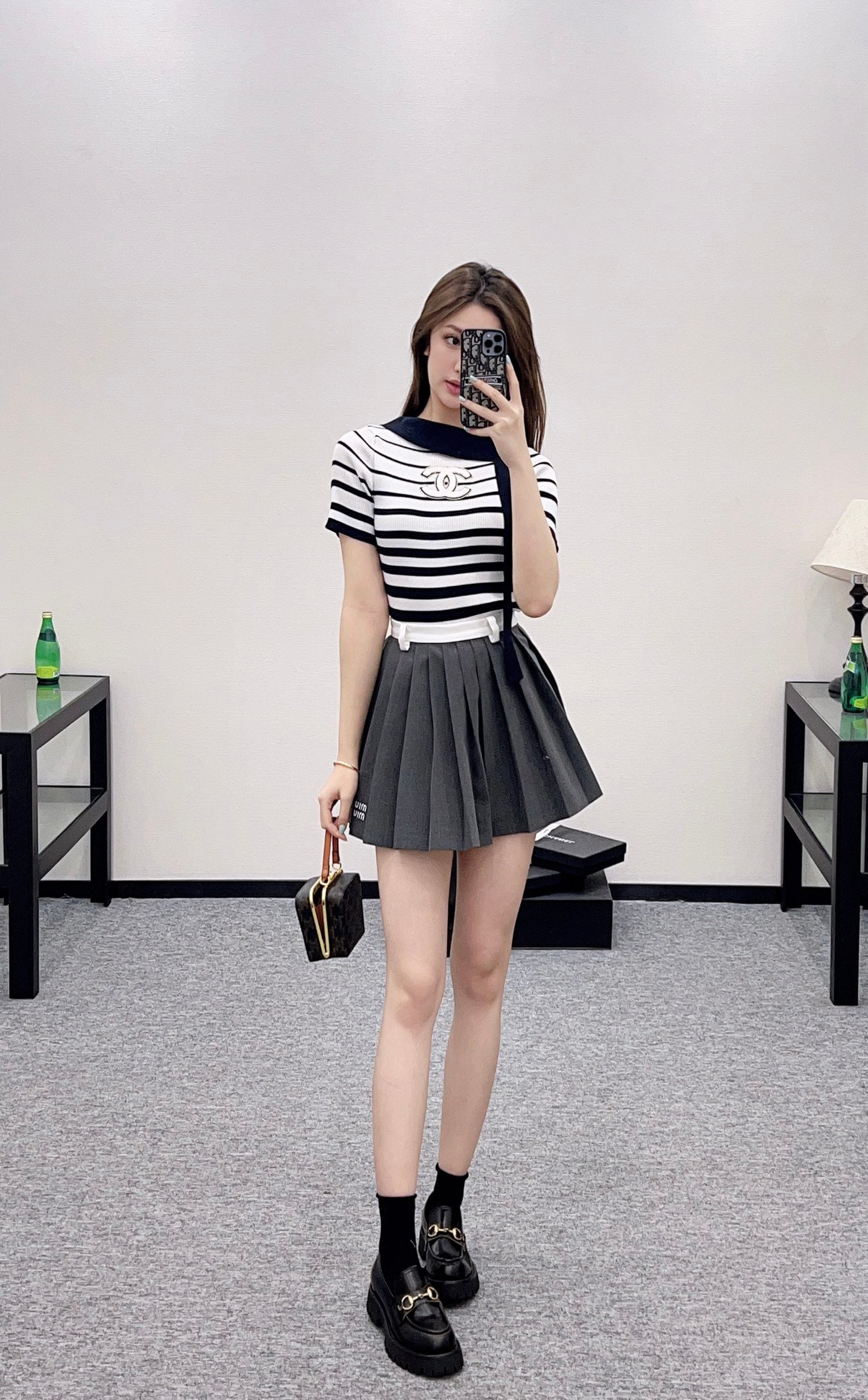 2025 Early Autumn New Ribbon Knitted Striped Short Sleeves