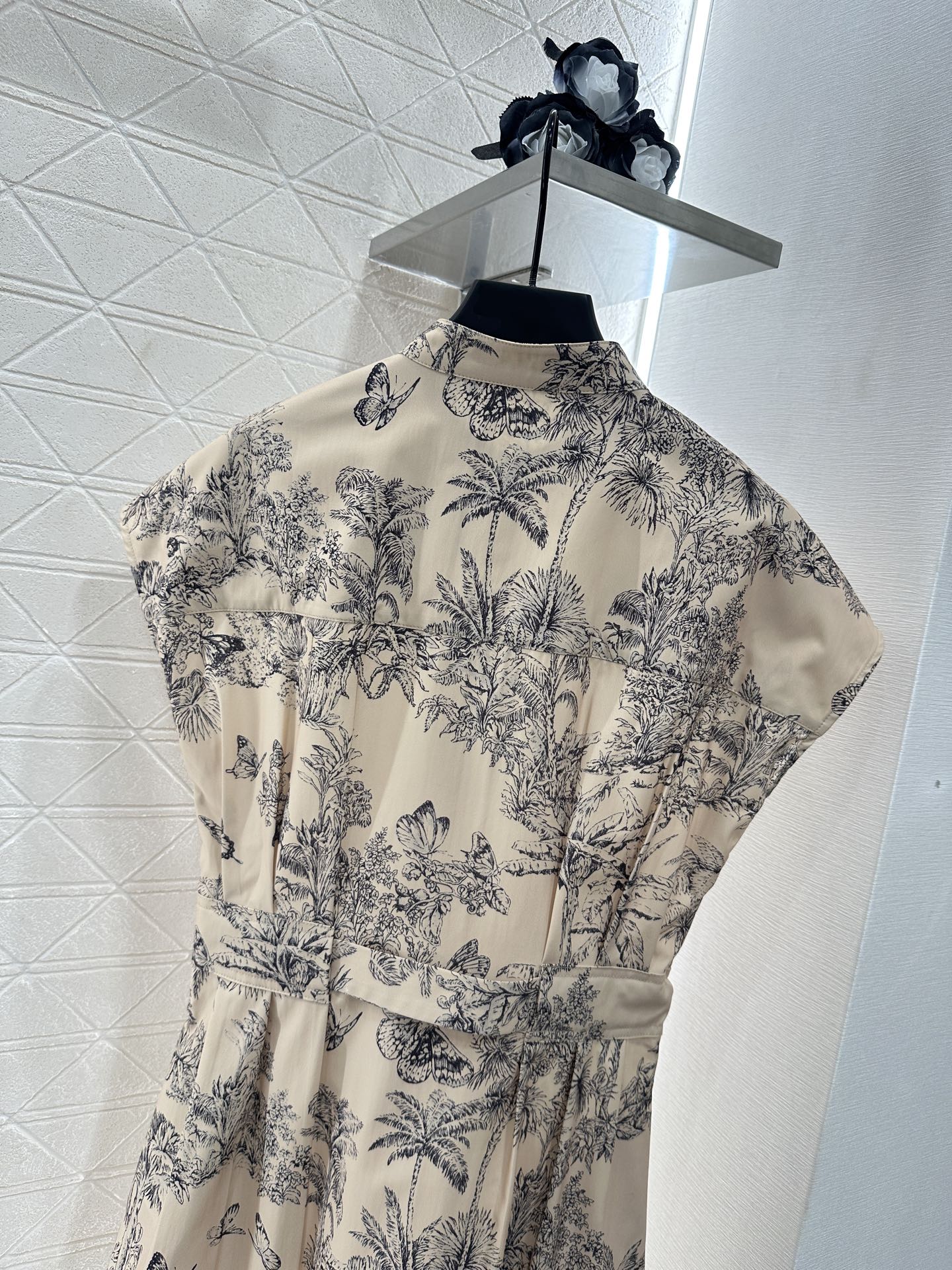 2025 Autumn New Lapel Wide Sleeve Print Dress