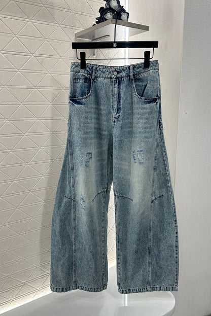 2025 Autumn New Ripped loose-fitting Machete jeans