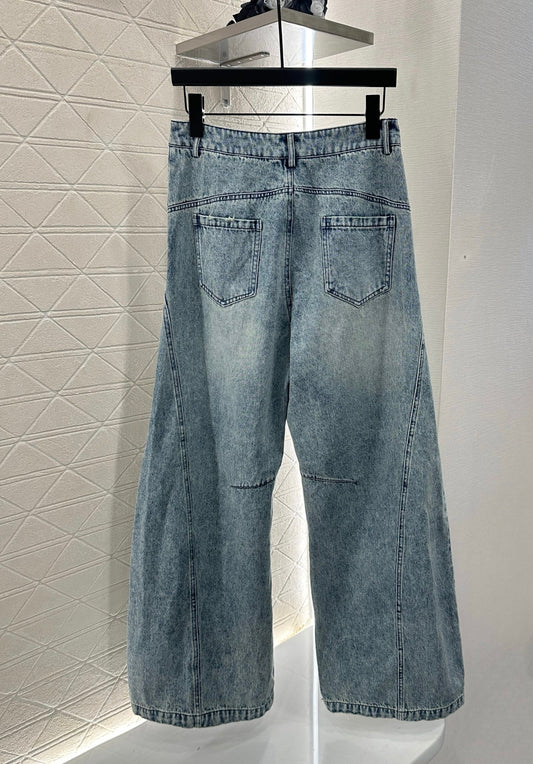 2025 Autumn New Ripped loose-fitting Machete jeans