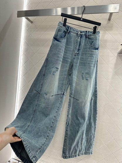2025 Autumn New Ripped loose-fitting Machete jeans