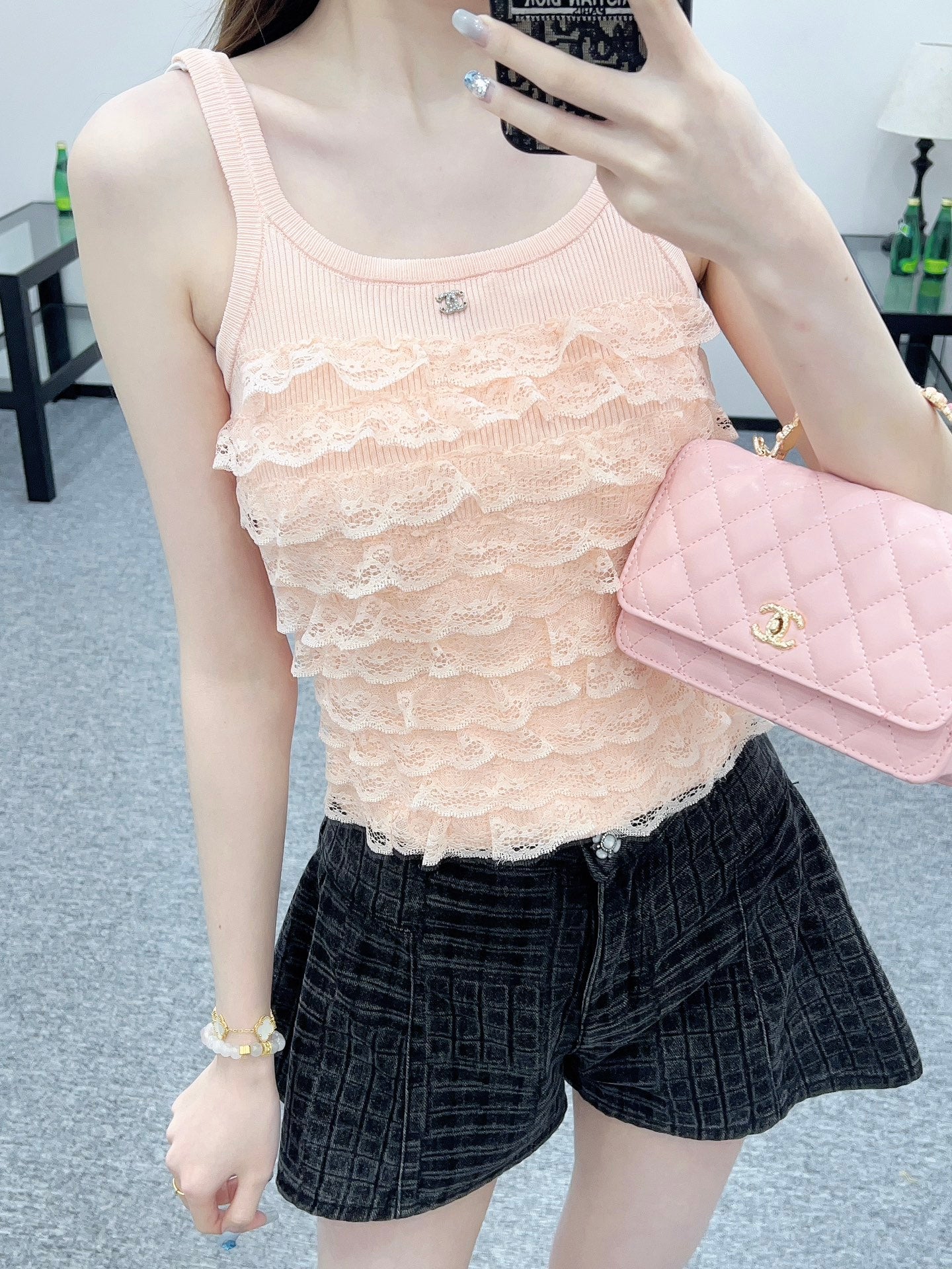 2025 Autumn New Lace knitted camisole