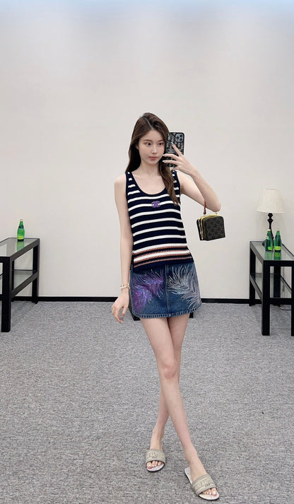 2025 Autumn New Striped knitted vest