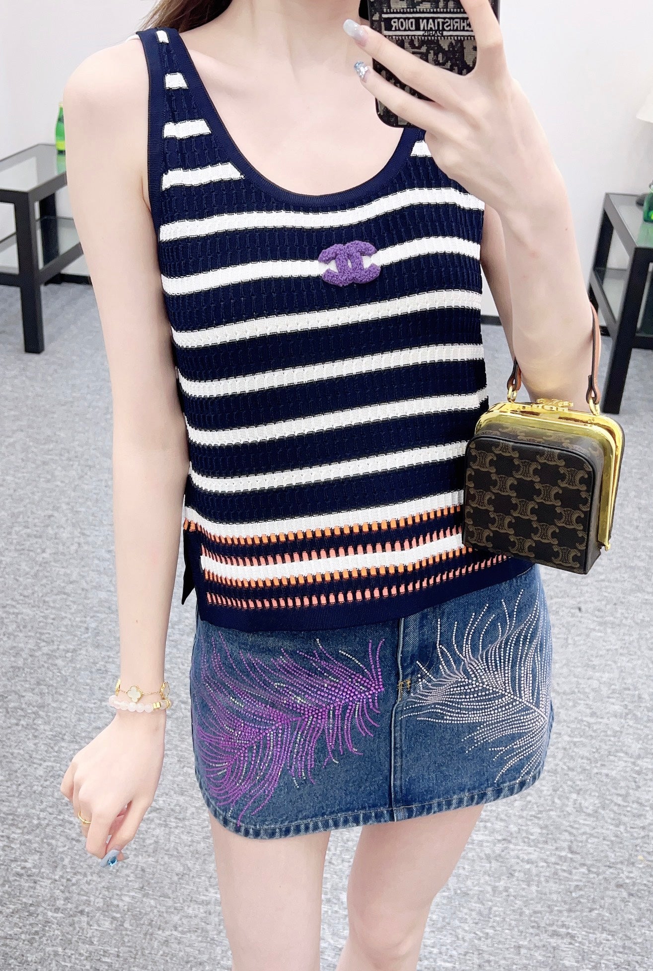2025 Autumn New Striped knitted vest