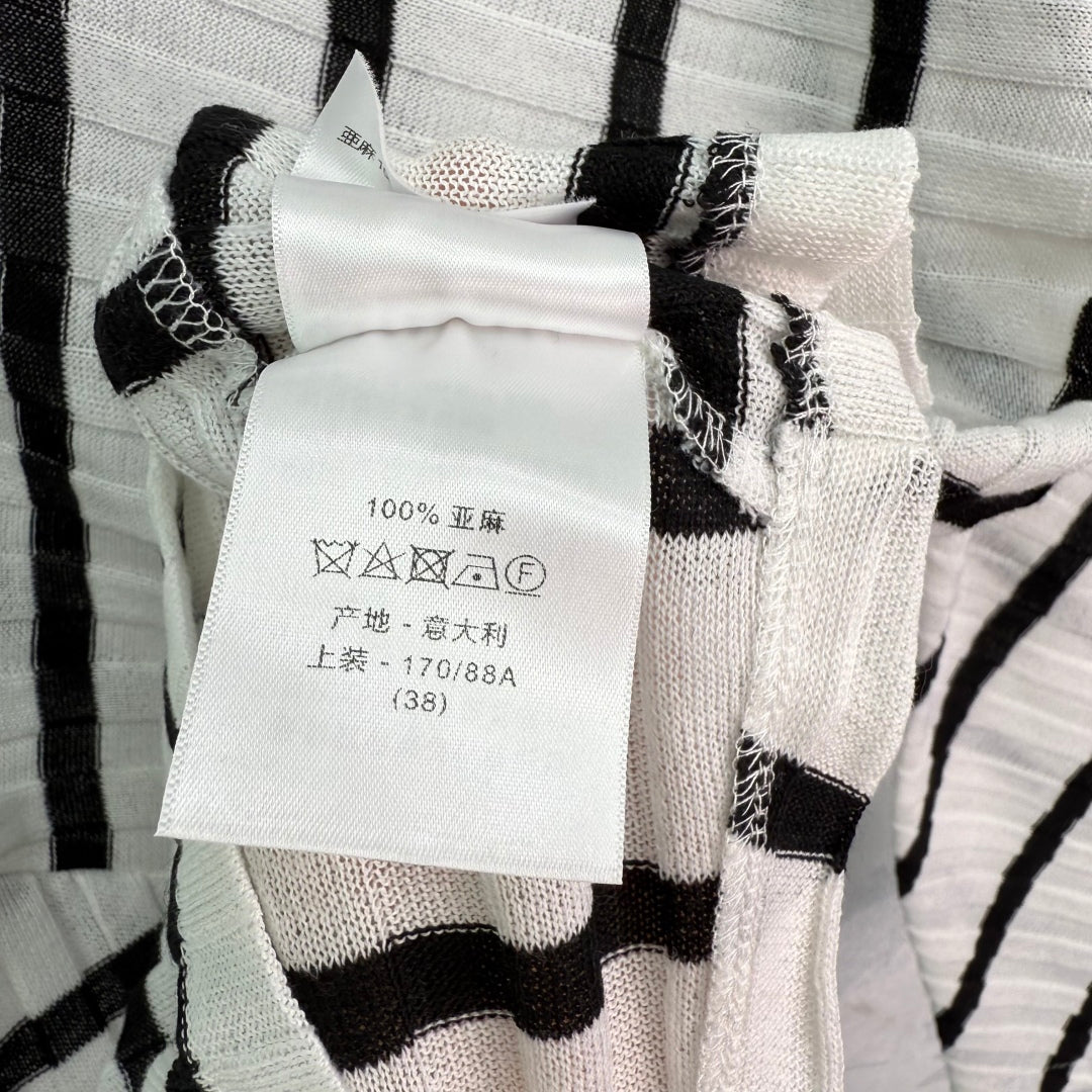 2025 Autumn New Fake two-piece patchwork diagonal striped knitted long sleeves