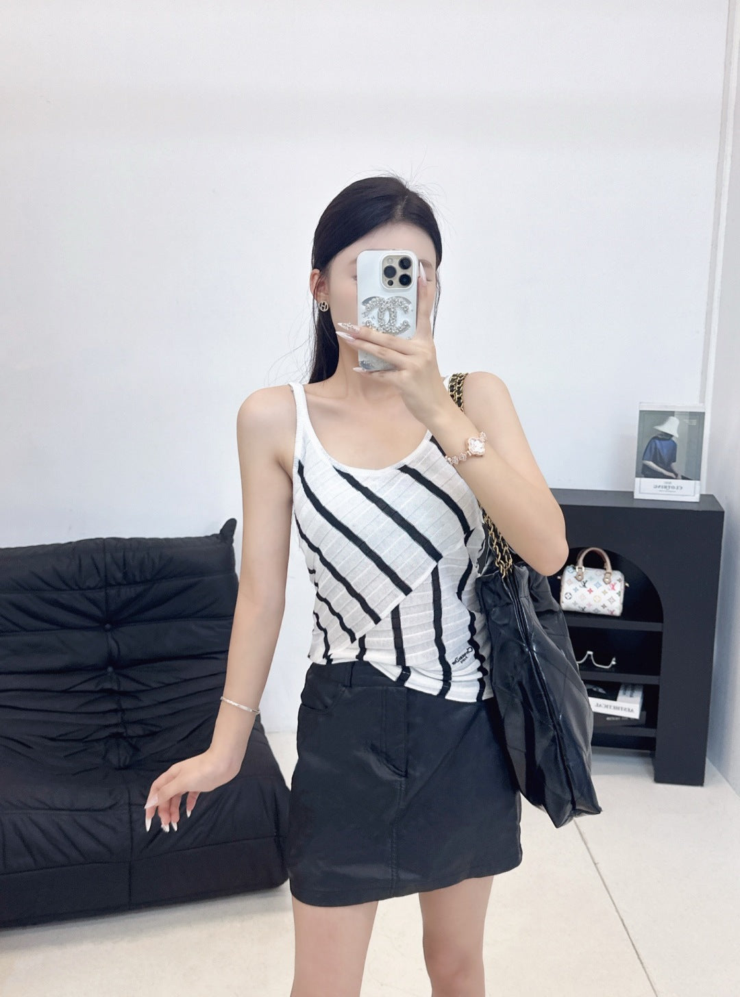 2025 Autumn New Diagonal striped knitted suspenders