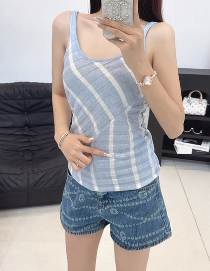 2025 Autumn New Diagonal striped knitted suspenders
