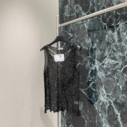 Br 25 Early Fall New Hollow Sequin Vest