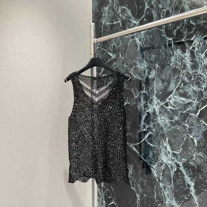 Br 25 Early Fall New Hollow Sequin Vest