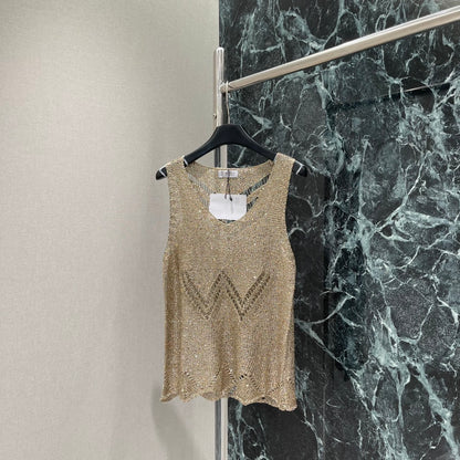Br 25 Early Fall New Hollow Sequin Vest