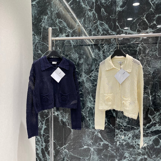 CE 25 Early Fall New Style Lapel Hollow Cardigan