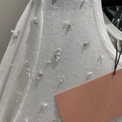 M 25 Early Fall New Beaded Round Neck Dress