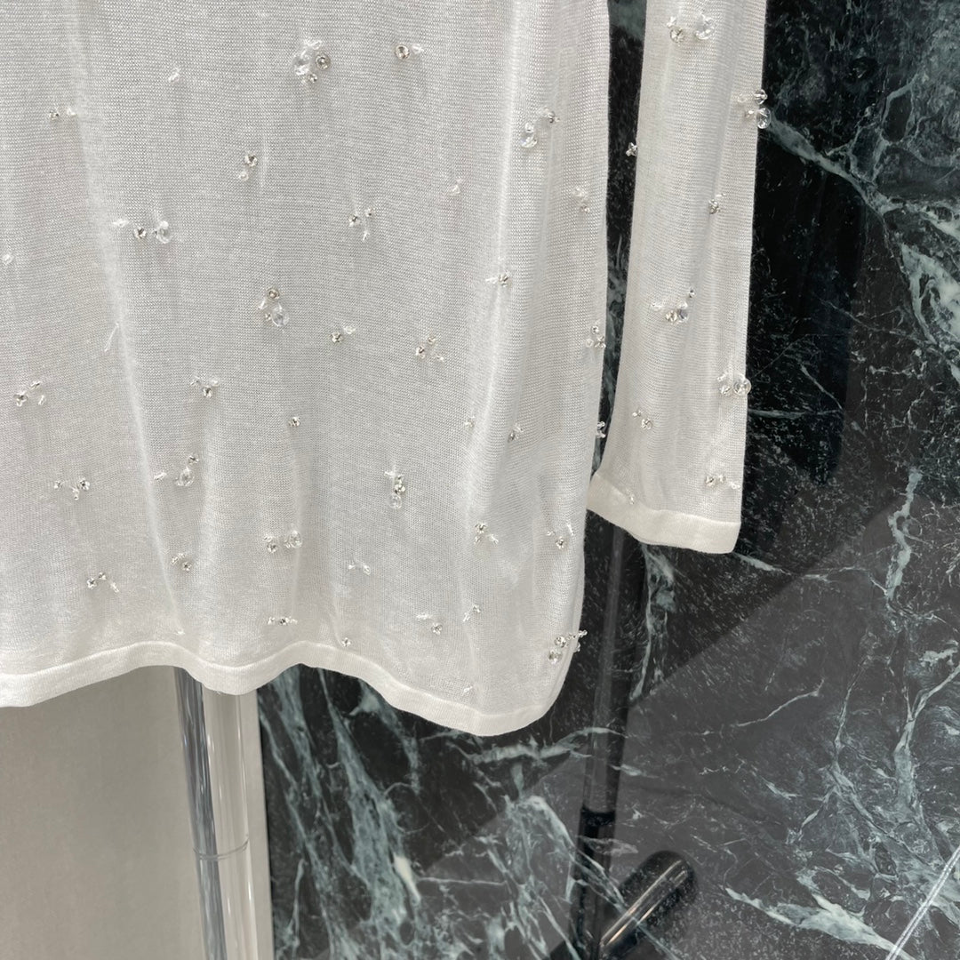 M 25 Early Fall New Beaded Round Neck Dress
