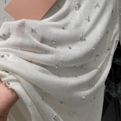M 25 Early Fall New Beaded Round Neck Dress
