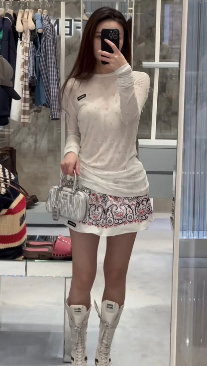 M 25 Early Fall New Beaded Round Neck Dress