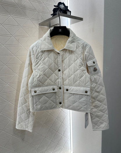 2025 Autumn New Arrival Diamond Lapel Down Cotton Jacket