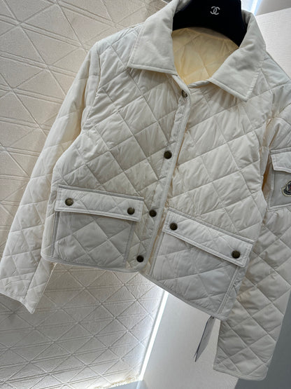 2025 Autumn New Arrival Diamond Lapel Down Cotton Jacket