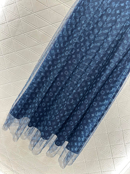 2025 Autumn New  high waist double layer long gauze skirt