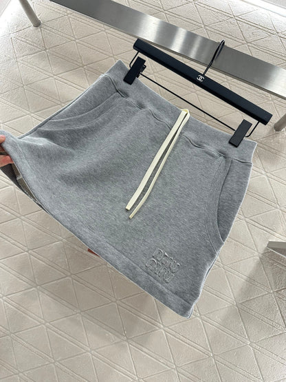 2025 Autumn New High Waist Drawstring Short Skirt