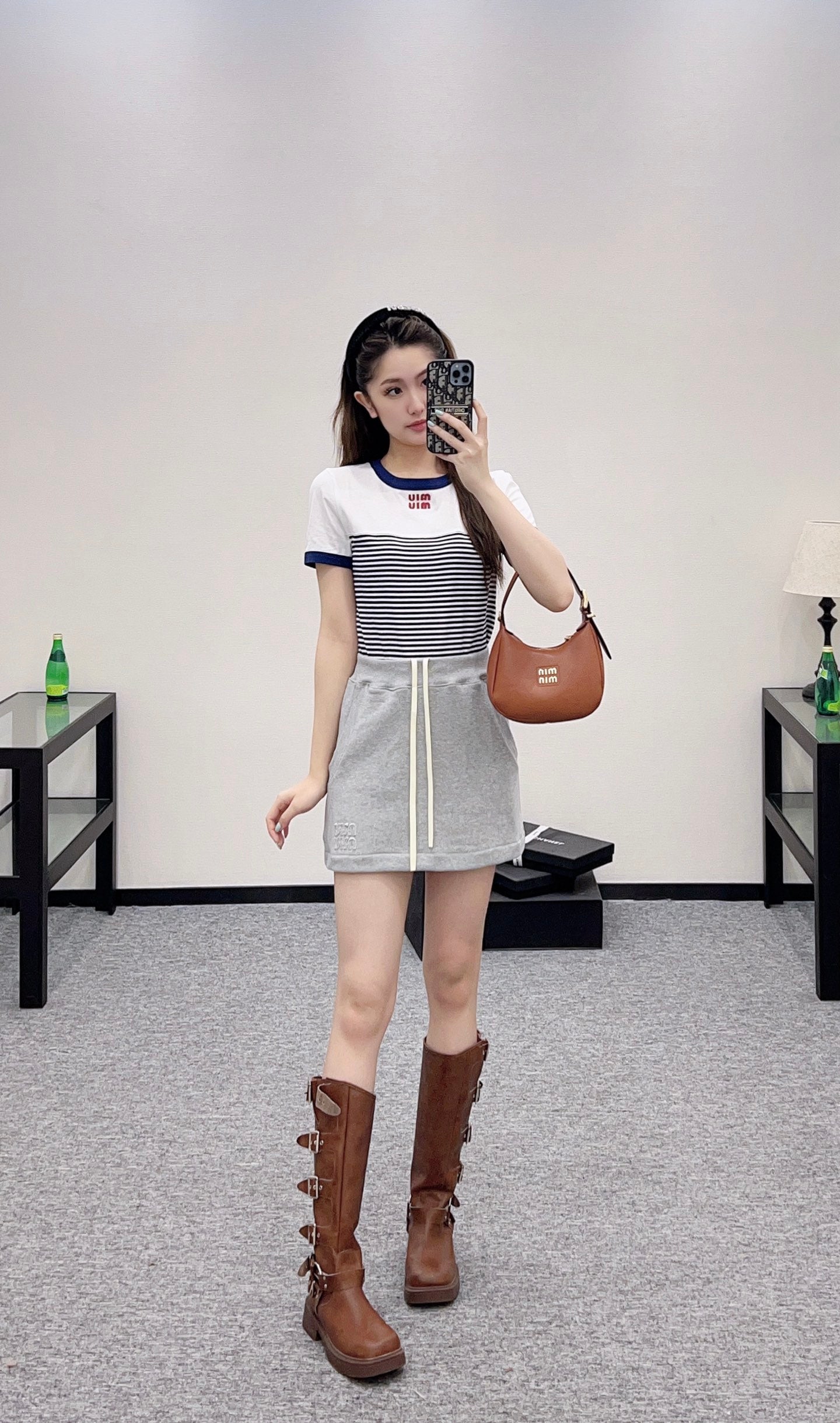 2025 Autumn New High Waist Drawstring Short Skirt