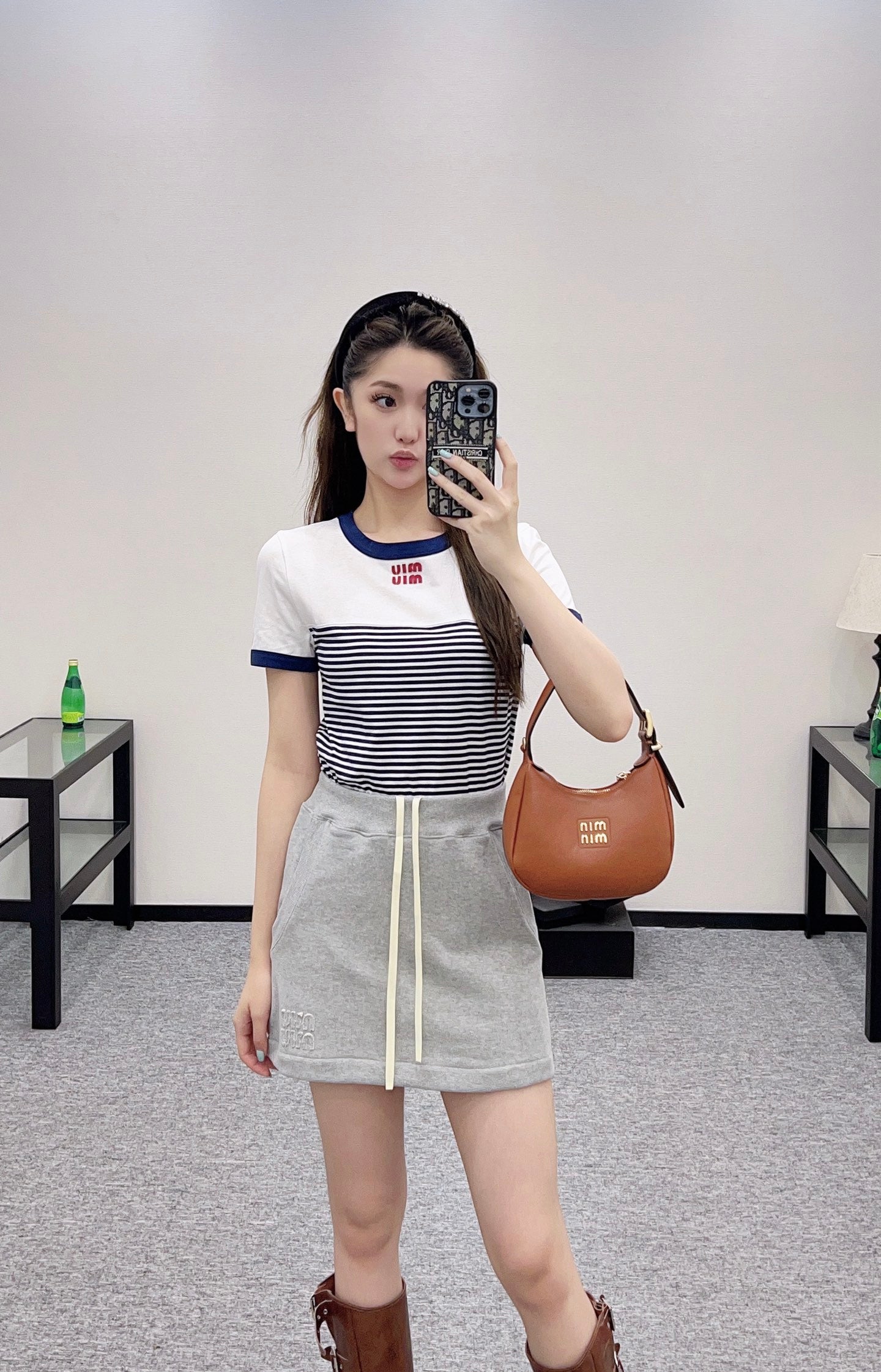 2025 Autumn New High Waist Drawstring Short Skirt
