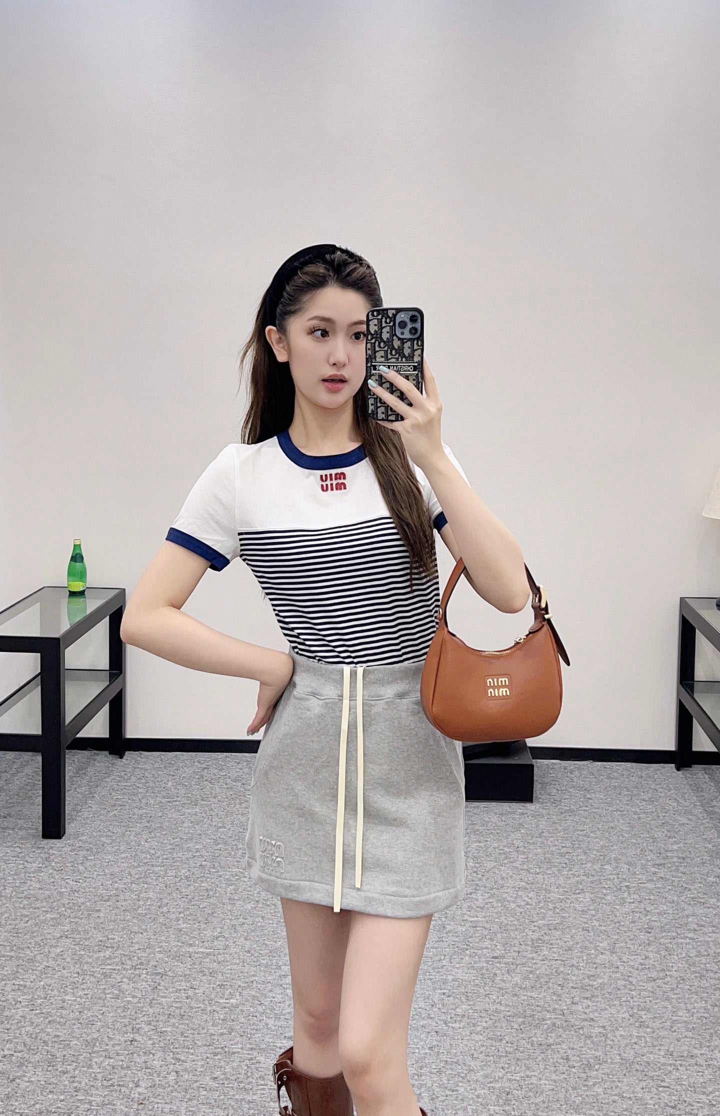 2025 Autumn New High Waist Drawstring Short Skirt