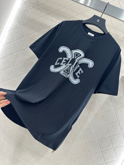 2025 Autumn New Round Neck Letter Print Tee