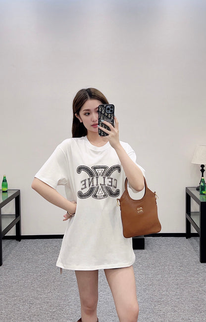 2025 Autumn New Round Neck Letter Print Tee